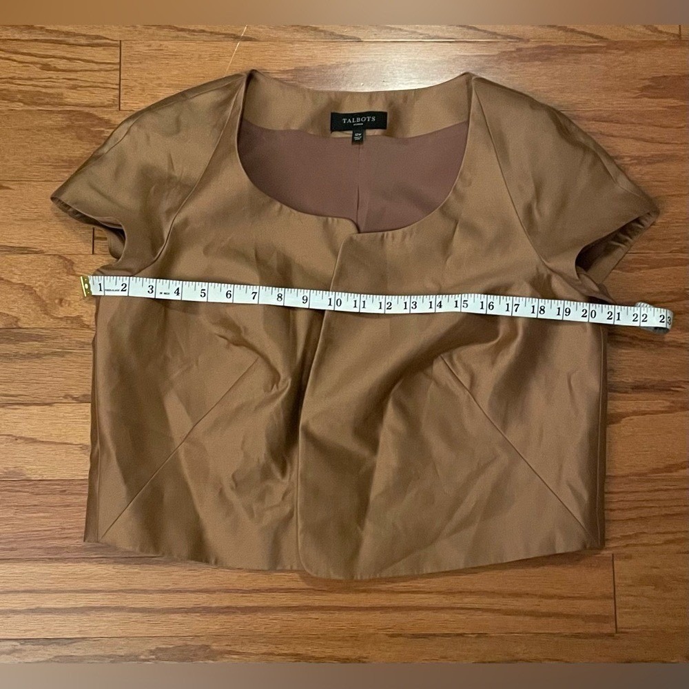 Talbots-‎ Brown Short Sleeve Blazer Size 12w - Picture 7 of 8
